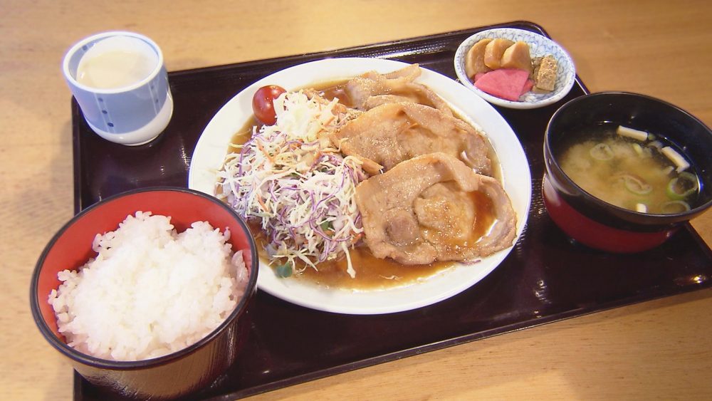 水木精肉店の豚生姜焼き定食