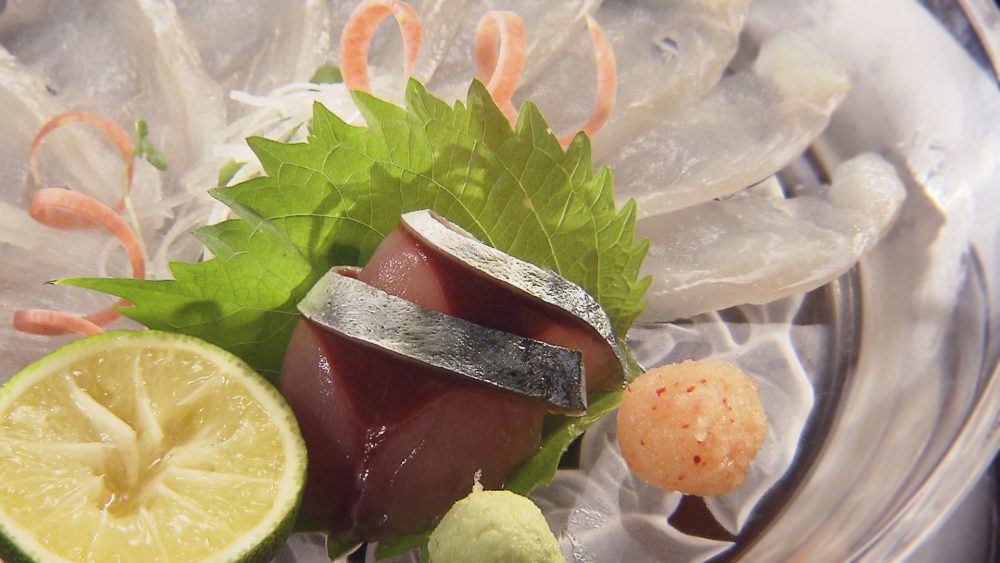 寒平目薄造りとしめ鯖