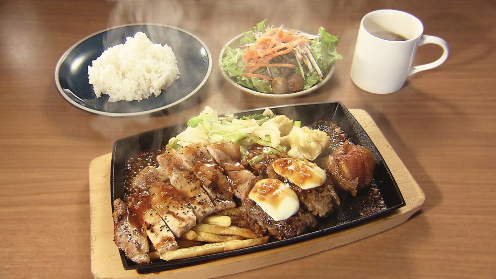 APPLE PORKトンテキ+ハンバーグ