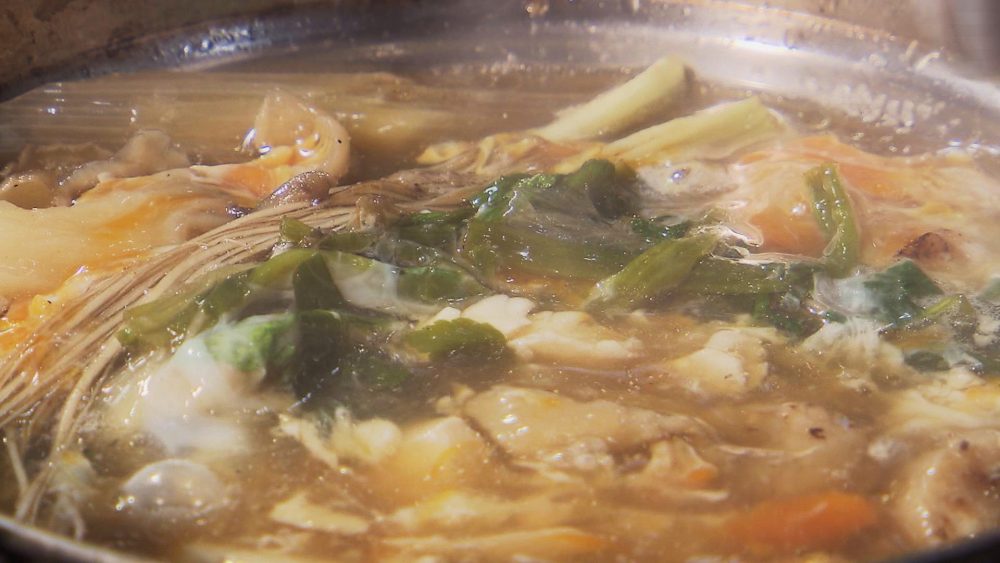 〆に卵とじや雑炊も