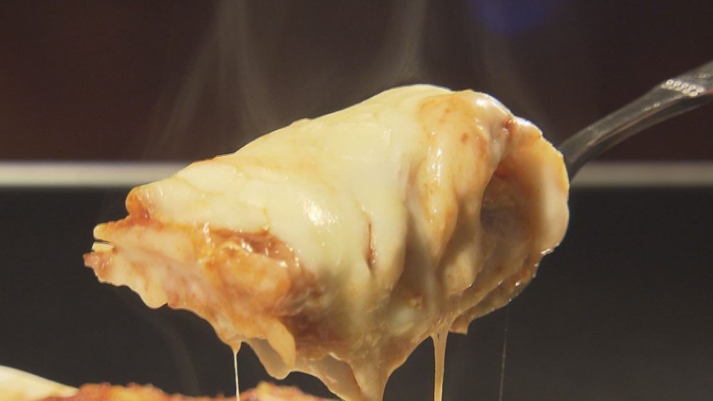 チーズがとろり