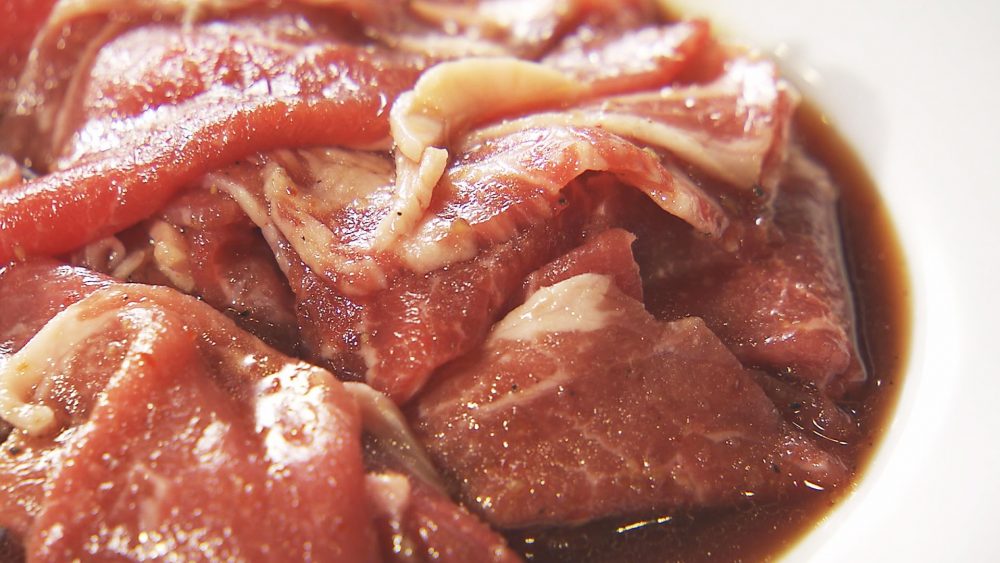 赤身多めの薄切りがご飯との相性◎