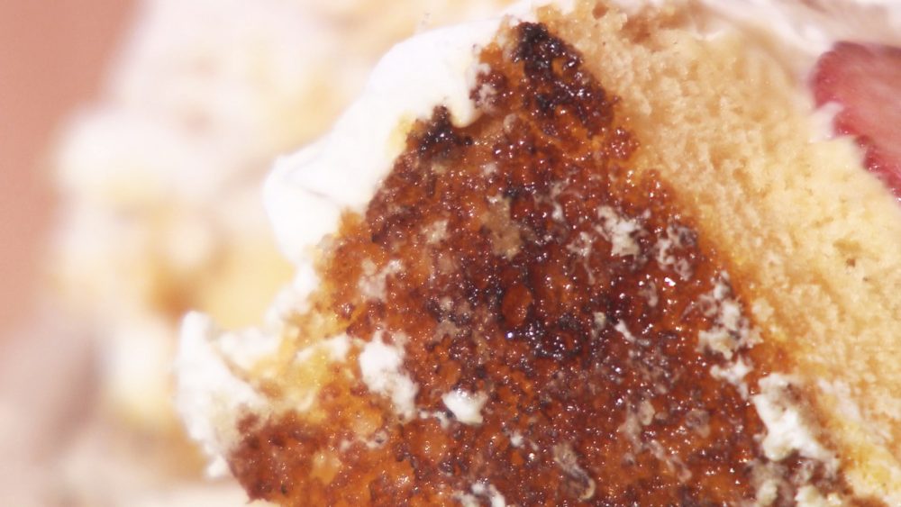 片面はぱりぱりに焼き上げ