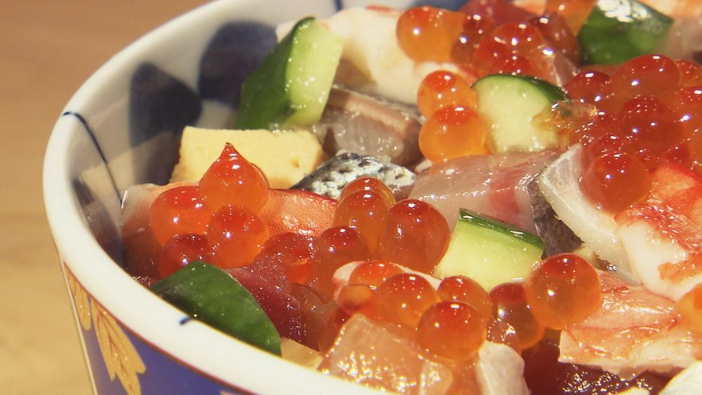 煮切り醤油で味付け