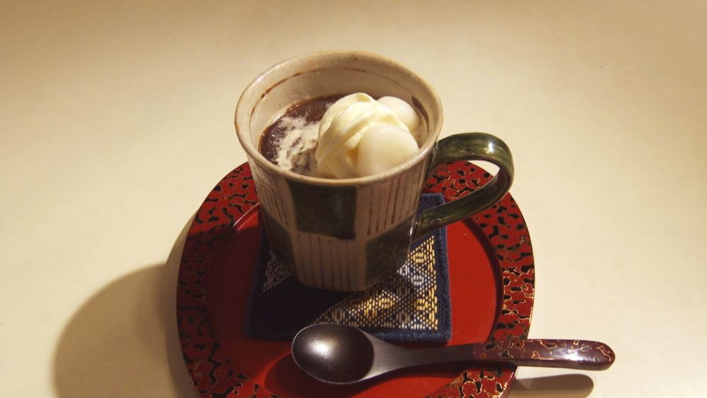 食後には「コーヒーぜんざい」も！