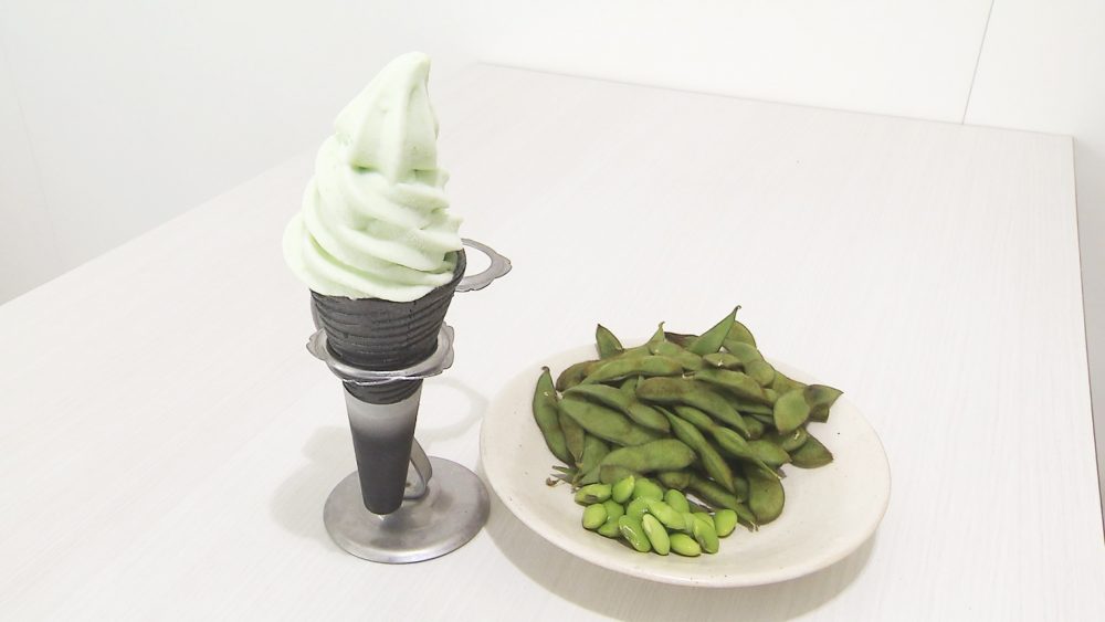 毛豆を使ったソフトクリーム