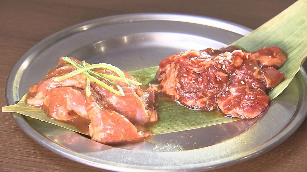 平川市民のソウルフード　牛と豚の両方楽しめる焼肉サガリセット