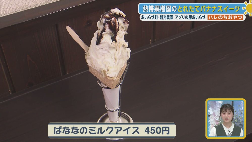 とれたてバナナの果肉感あふれるミルクアイス